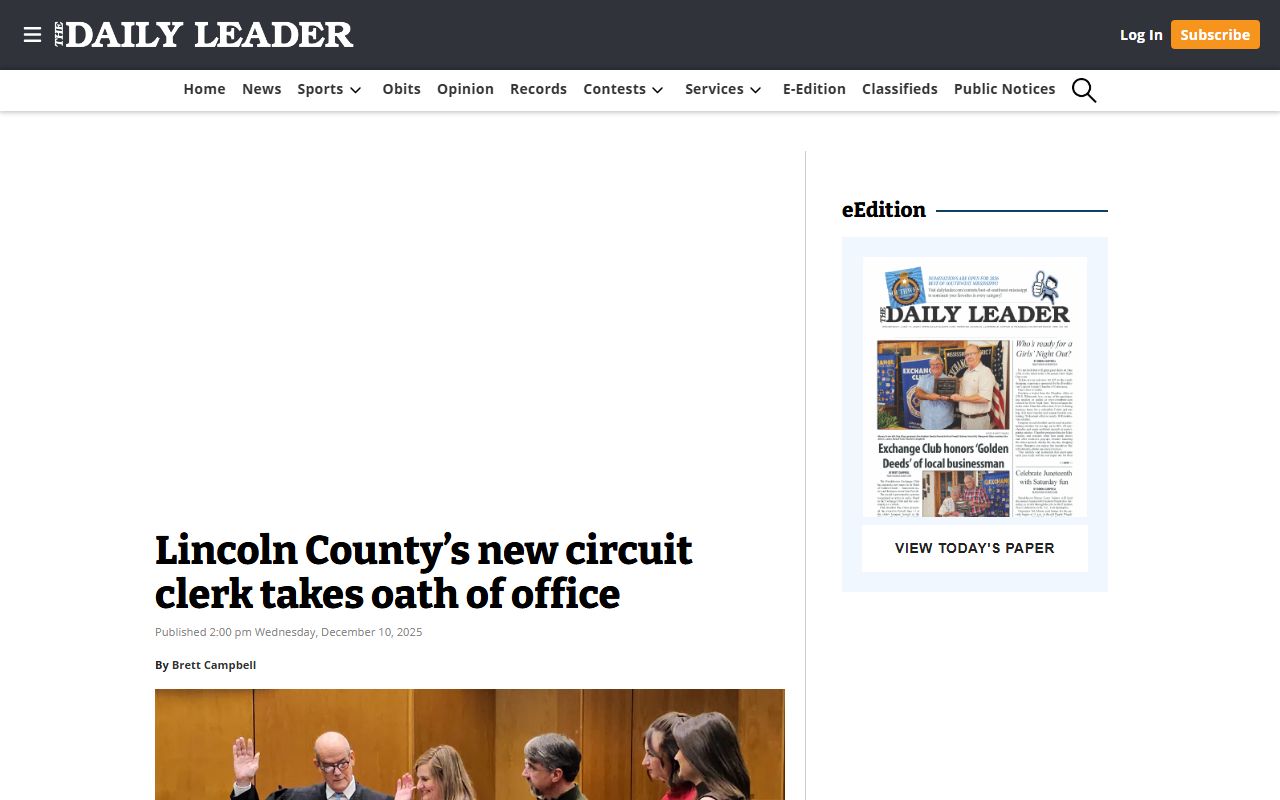 Lincoln County Circuit Clerk Christy Sheppard sworn in news report