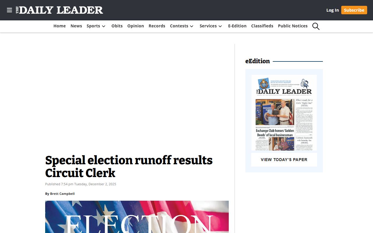 Lincoln County Circuit Clerk special election results news report