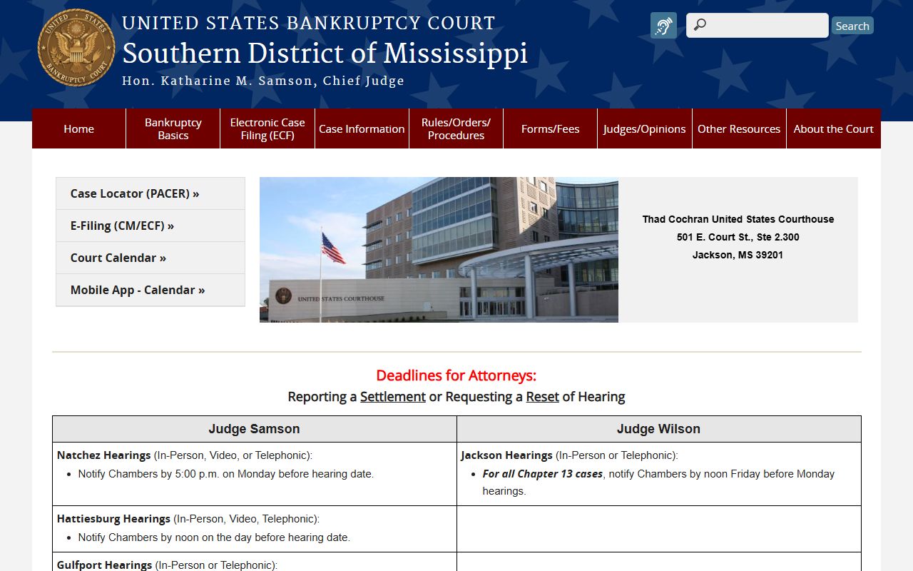 Southern District bankruptcy court dockets serving Lincoln County