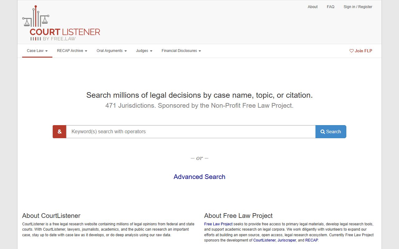 CourtListener free docket resource for Lincoln County federal cases