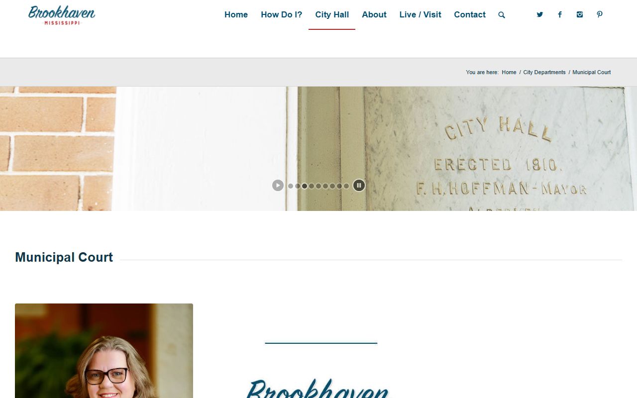 Brookhaven Municipal Court page for Lincoln County traffic court records